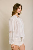 Sunbeam Eyelet Lace-Up Blouse