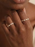 Saintes 18K Gold Non-Tarnish Pearl Beaded Ring