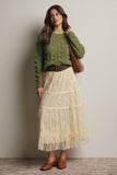 Tiered Lace Midi Skirt