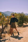 Mineral Washed Linen Blend Skirt