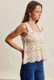 Annabel Crochet Square Neck Top