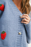 Strawberry Embroidered Cardigan