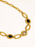 Valence 18K Gold Non-Tarnish Natural Stone Chain Necklace