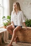 Becky Ruffle Poplin Top