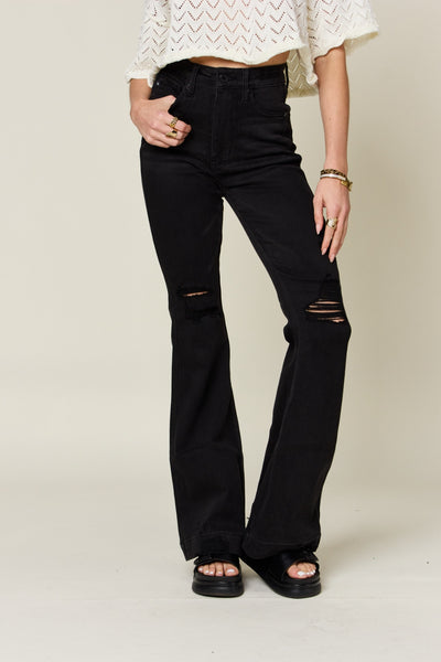 Judy Blue Distressed Flare Jeans (Website Exclusive)