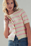 Retro Knit Button-Up Top