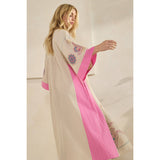 PINK Vintage Embroidery Maxi Dress:
