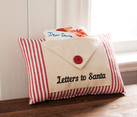 Letter To Santa Embroidered Words W/Button Encloser Pillow