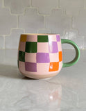 Rainbow Checks Ceramic Mug