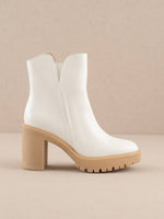 The Abby White | Rubber Sole Chelsea Bootie