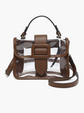 Toni Clear Flapover Crossbody Bag | Stadium Purse