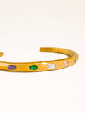 Juneau 18K Gold Non-Tarnish Multicolor CZ Bangle
