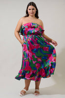 Evolet Plus Sized Ruffled Midi Dress