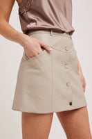 Faux Leather Button Mini