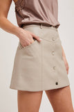 Faux Leather Button Mini