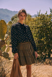 Mineral Washed Linen Blend Skirt