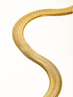 Juliana 18K Gold Non-Tarnish Flat Bold Snake Chain Necklace