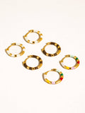 Avielle 18K Gold Vintage Enamel Hoop Earring