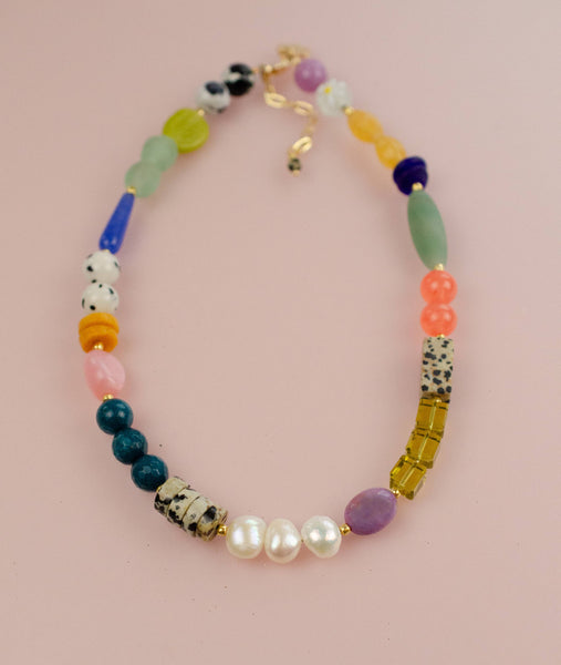 Sabino Multi Colored Colored Pearl Beaded Necklace
