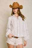 Sunbeam Eyelet Lace-Up Blouse