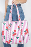 Cherry Reversible Quilted Cotton Tote Bag