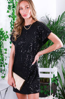 Sequin Lexxie Dress (Black, Champagne)