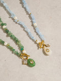 Cercey 18K Gold Non-Tarnish Stone Charm Necklace