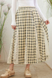 Gingham + Lace Maxi Skirt