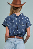 Star Print Button Down