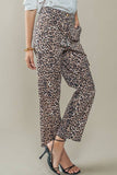 Savanna Leopard Cropped Cargo Pants