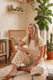 Polka Dot Scuba Barrel Pants (Black or Cream)