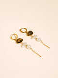 Libertine 18K Gold Natural Stone Pearl Drop Earrings