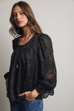 Lace Boho Blouse (Black or Ivory)