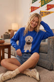 Oversized Gameday Football Puppy Sweater (Red or Blue)