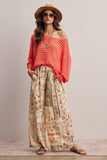Open-Knit Sweater Top (Coral, Blue, Ivory)