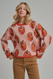 Doodle Pumpkin Knit Pullover
