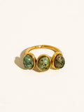 Sorrel 18K Gold Non-Tarnish Green Stone Triple Ring