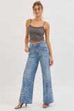 High Rise Lace Sparkle Wide Leg