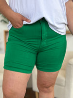 Judy Blue Tummy Control Green Denim Shorts (Website Exclusive)