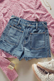 Patch Pocket Denim Shorts