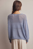 Open-Knit Sweater Top (Coral, Blue, Ivory)
