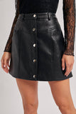 Faux Leather Button Mini