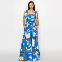 Tropical Vintage Print Maxi