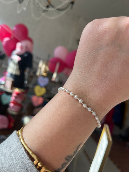 enewton | Sterling Silver Pearl Grateful Pattern Bracelet