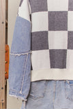 Checker Denim Cardigan