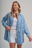 Melodie Chambray Polka Dot Top