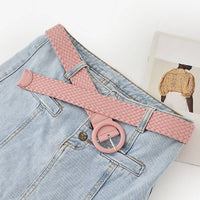 Braided Round Buckle Belt