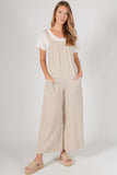 Wide Leg Cotton Gauze Overalls