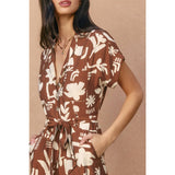Sun & Clay Collared Button Front Jumpsuit