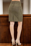 Stretch Suede Pencil Skirt